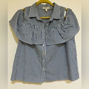 Love, Fire Blue and White Striped Top